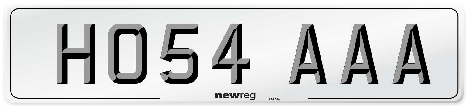 HO54 AAA Number Plate from New Reg